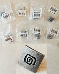 Lot of 8 Cabinet Drawer Knobs Pulls Brushed Nickel – Pewter w/ Screws -Whimsical