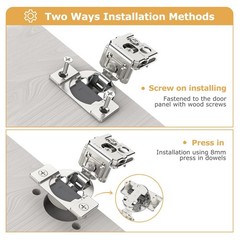50 Pieces 1-3/8 inch Overlay Soft Close Hinges for Kitchen Cabinet Hinges Sat…