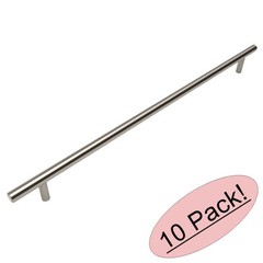 *10 Pack* Slim Line 3/8″ Diameter Cosmas Satin Nickel Euro Bar Pull 404-480SN