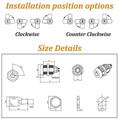 2 Pack Tubular Cam Locks, Cabinet Locks with 7/8” Cylinder, Atom 7/8 Inch 90°