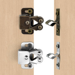 12 PCS Cabinet Door Latch Double Roller Catch, Cold Rolled Steel Heavy Duty Cupb