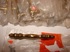 20 NOS Vintage Amerock Colonial Burnished Brass Drawer Pulls Handles 3″ Centers