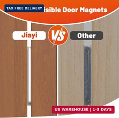 Jiayi 6 Pack Ultra Thin No Drill Magnetic Cabinet Door Catch, Adhesive Stainless