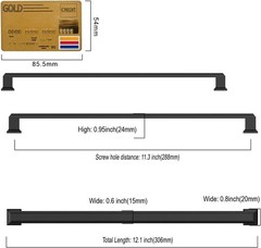Seis tiradores para gabinete negro mate de 11.3 pulgadas para cocina y muebles