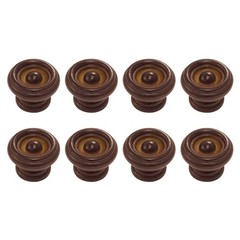 8Pcs 37x25mm Single Hole Wooden Drawer Pull Knobs Handles Red Brown Screw