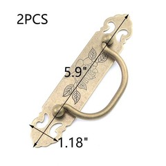 2 PCS Antique Bronze Cabinet Pulls 3 inch Hole Centers Engraved Handles