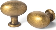 Juego de 6 pomos ovalados de latón antiguo: Pomos de aleación de zinc de 1.2″ pa