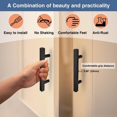 AEEKEL 30 Pack 6 inch Square Cabinet Handles Matte Black Drawer Pulls, 3-3/4 Hol