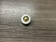 Belwith Hickory P722-UB White Porcelain 1 1/4″Cabinet Knob Pull Ultra Brass (50)