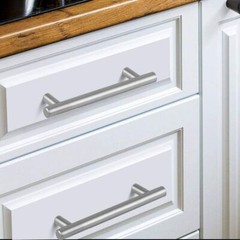 Lot of Kitchen Cabinet Pulls Brushed Nickel Cupboard Round T Bar Handle Drawer