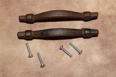 4 1/8 inch center Cabinet Pulls Hammered Look Cast Iron 5 3/4 inch, HW-95