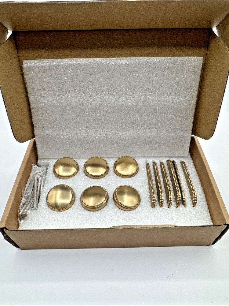 Goo-Ki 1.3” Champagne Bronze Cabinet Knobs w/ Backplates 6 Pack