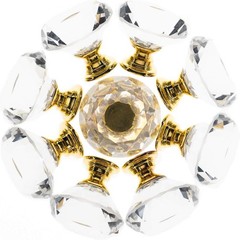Elegant 6 Pack Gold Diamond Shaped Crystal Cabinet Knobs, 30mm Pull Handles