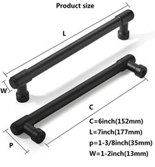 10 Pack Matte Black Cabinet Pulls 6 Inch(152mm) Hole Centers Kitchen Cabinet …