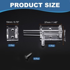 Clear Door Latch, (Transparent), Hinge Buckle Lock with Hardware Screw Pin