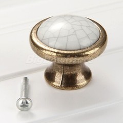 Retro Cracked Porcelain Door Pull Handles Kitchen Cupboard Drawer Cabinet Knobs
