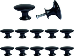 Black Knobs for Chest of Drawers, 12 Pack Vintage Kitchen Cabinet Pulls Round Me