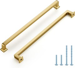 SET OF 20 Brushed Brass Cabinet Handles Pulls Zinc Alloy Drawer Hardware 10″ BN