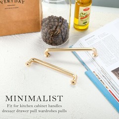 10 Pack 5 Inch Brushed Brass Kitchen Cabinet Handles Copper Gold (#6974)