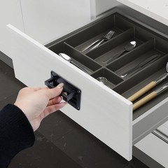 1 PCS Black Zinc Alloy Recessed Flush Pull Handle 4.33×2.75 Inch Drawer Door