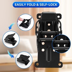 4 Pack Folding Brackets Self Lock Hinge With Screws For Folding Table Legs New