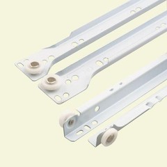 [Pack of 25 Pairs] 12-22″ Epoxy Coated White Euro Drawer Slides Kitchen Closet
