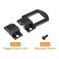 5Pcs 0.98″ x 0.79″ Zinc Alloy Toggle Catch Lock for Box Wooden Case, Black