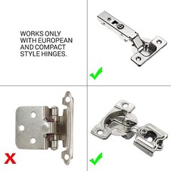 Soft Close Cabinet Hinge Adapter Polished Nickel For Face Frame Frameless Doors