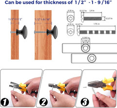 40 Pack Matte Black Kitchen Cabinet Knobs 1-1/4 Inch round Drawer Pulls Flat Bla