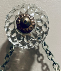 Textured Clear Glass Pull w/Bronze Furniture Cabinet Drawer Hardware Knob Pull