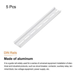 DIN Rail Slotted Aluminum Mounting Guide 10×1.4×0.3 Inch 5 Pcs, Silver