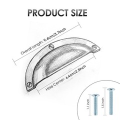 2-1/2 Inch（64mm） Hole Center Matte Black Heavy Duty Solid Cabinet Cup Pulls,B…