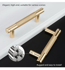 Rergy Cabinet Handles Knurled Drawer Pulls 10 Pack Champagne & Rose Gold (8d)