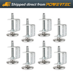 POWERTEC 71151-P2 Adjustable U-Bracket Leg Levelers Non-Marring Leveler Pads 8PK