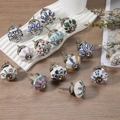 6 Pack Ceramic Knobs Pumpkin Ceramic Drawer Knobs Big Leaf