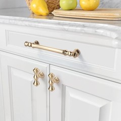 10 Pack Brushed Brass Cabinet Pulls 6.3 Inch(160mm) Hole Center Cabinet Hardw…