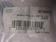 2 Emtek 86714 US19 BLACK Keaton 3-1/2″ Center to Center Handle Cabinet Pull