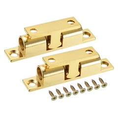 2Pcs 69.2mm Zinc Alloy Double Ball Tension Roller Catch for Cabinet Door Gold