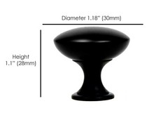 10 Pack Mushroom Knobs Handles Pulls Kitchen/Bath Cabinet Hardware Matte Black