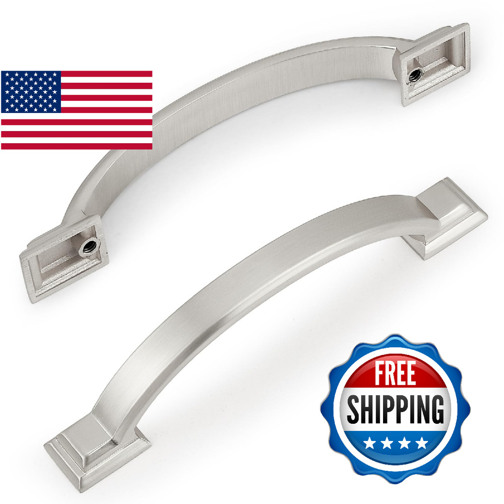 Probrico 10 Pack 3 3/4 Inch Hole Center Brushed Satin Nickel Kitchen Cabinet Han