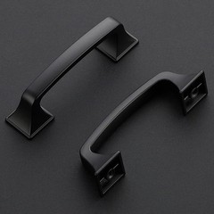 Solid 3 Inch Big Square Foot Cabinet Pulls Matte Black Arch 20 Pack