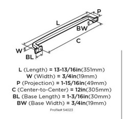 2 Amerock (Brand Rating: 4.7/5)O Westerly 12 in. (305mm) Modern Black Bronze Arc