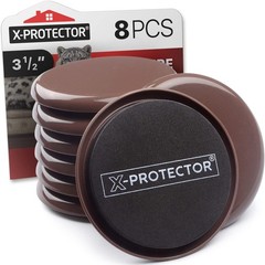 Furniture Sliders for Carpet X-PROTECTOR – 8 8 PCS 3.5″, For Carpet, Brown