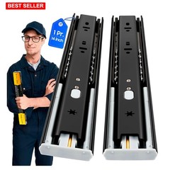 Drawer Slides Soft Close Full Extension 14In Metal Steel Black Quiet Heavy Duty