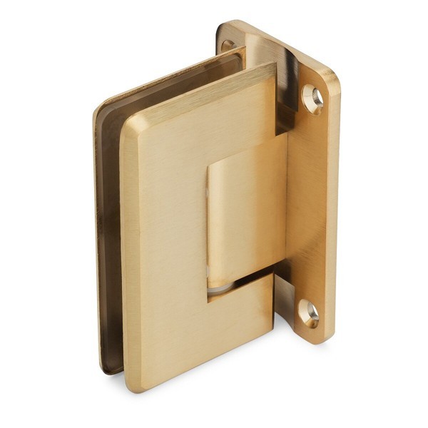 Oceana Standard Duty 90° Wall to Glass Hinge with 5° Offset – Brushed Brass PVD