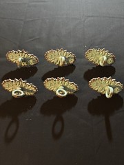 Lot of 6 Drawer Pulls Decorative Teal Color Attractive Accent for Any Furniture