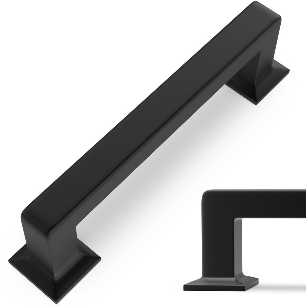 10 Pack Matte Black Cabinet Pulls 3-3/4 Inch(96mm) Kitchen Cabinet Handles Ca…