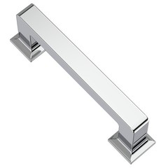 10 Pack Polished Chrome Cabinet Pulls 3 Inch 76mm Hole Centers Square AL3046CP