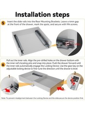 Soft Close Bottom Mount Drawer Slides 21 Inch Rails with Rear mounting Bracket..