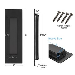 Malimali 6 Inch Recessed Finger Flush Pulls for 6 Inch, Stainless Steel Black